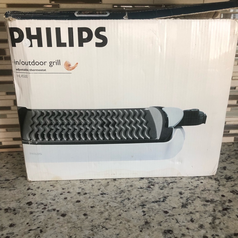 Philips White And Black Indoor/Outdoor Grill